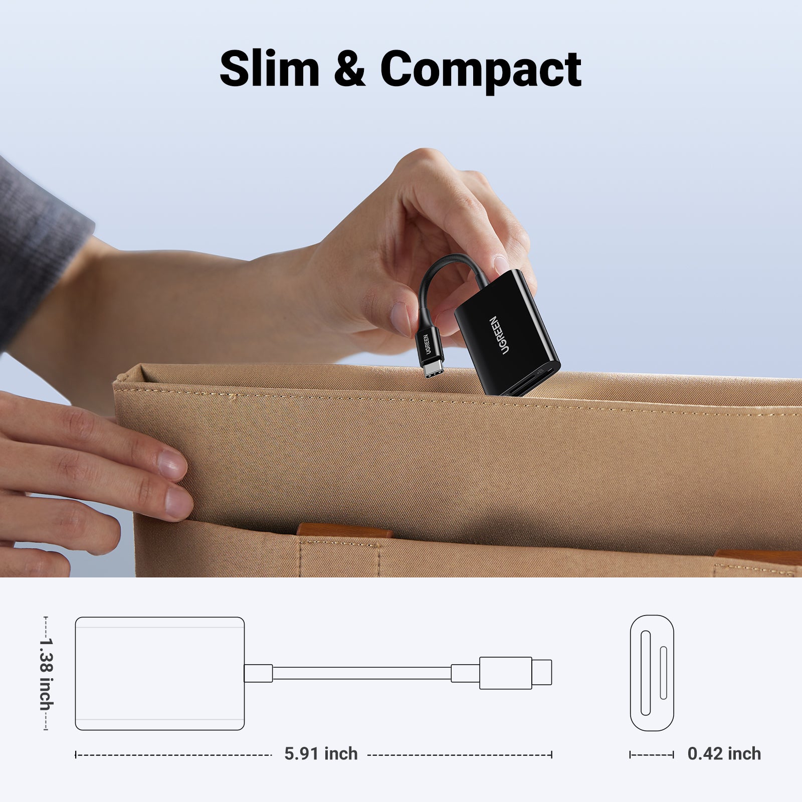 USB-C 3.1 Card Reader For TF/SD - Black