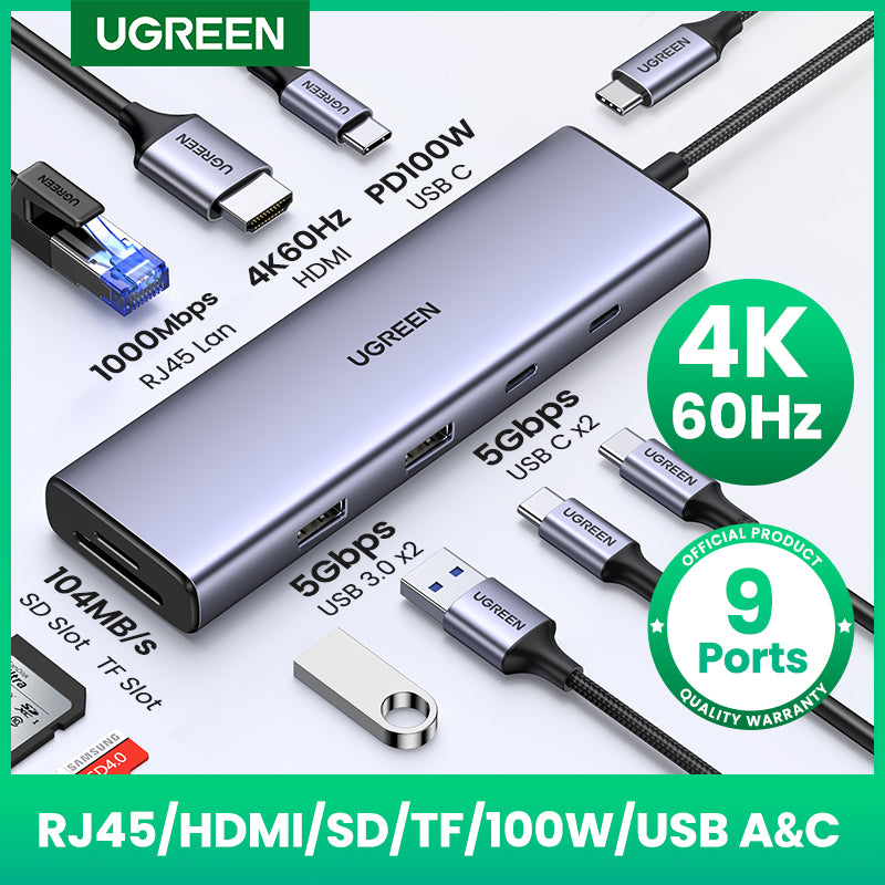 USB-C Hub - 9-in-1 Multifunction Adapter