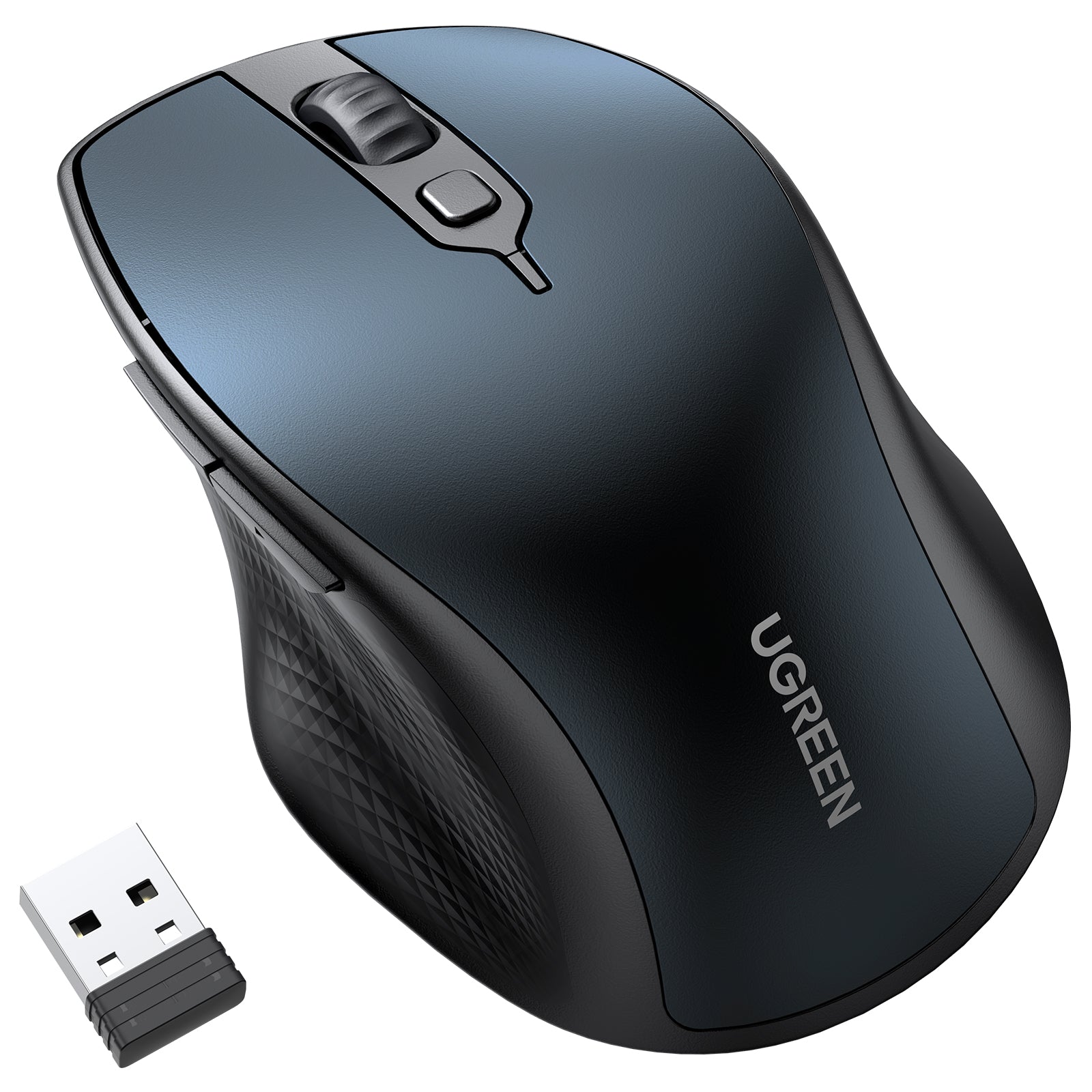 Ergonomic Contoured-Shape Design - Wireless Mouse (Blue)