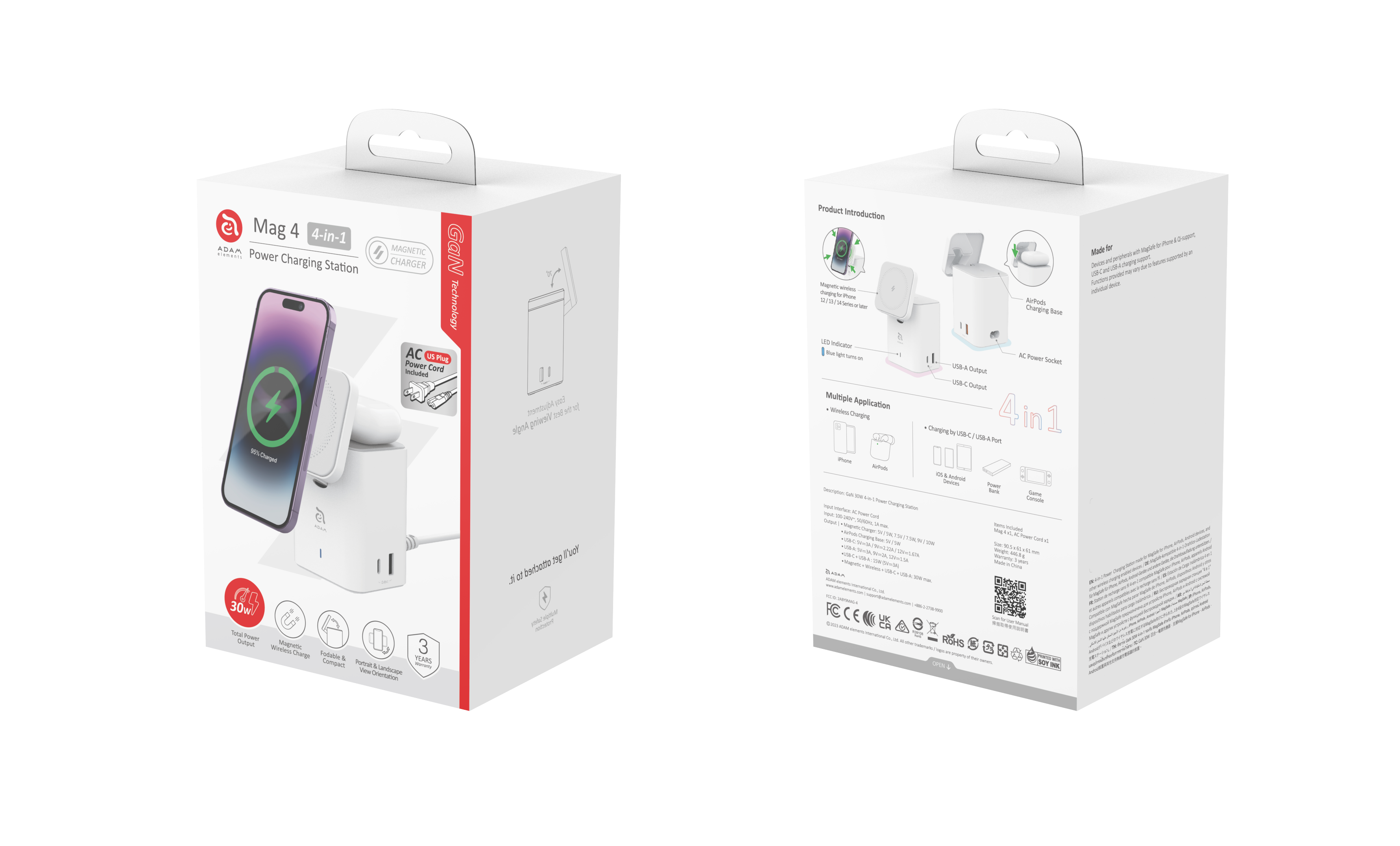 Mag 4 (US) - Station de charge 4 en 1 GaN 30 W - WH