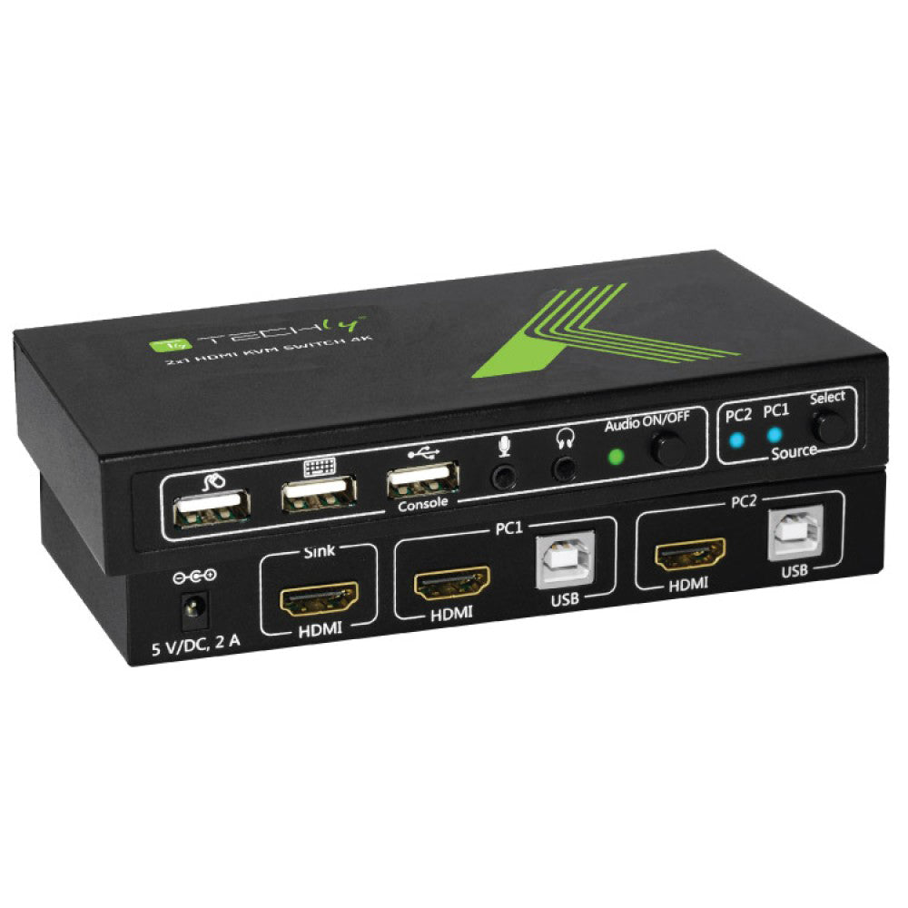 2x1 USB HDMI KVM Switch 4Kx2K