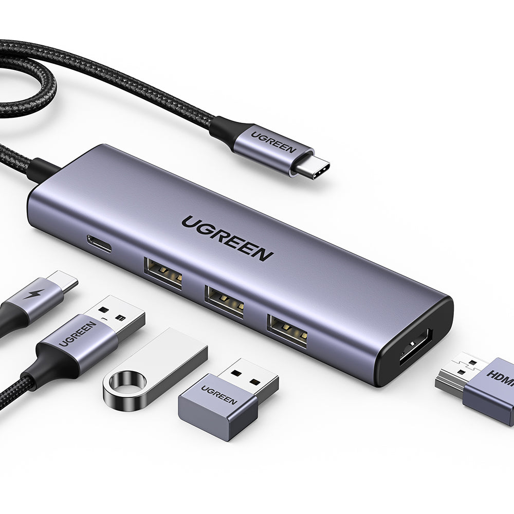 Concentrateur USB C - HDMI, 3x USB A, USB C, PD