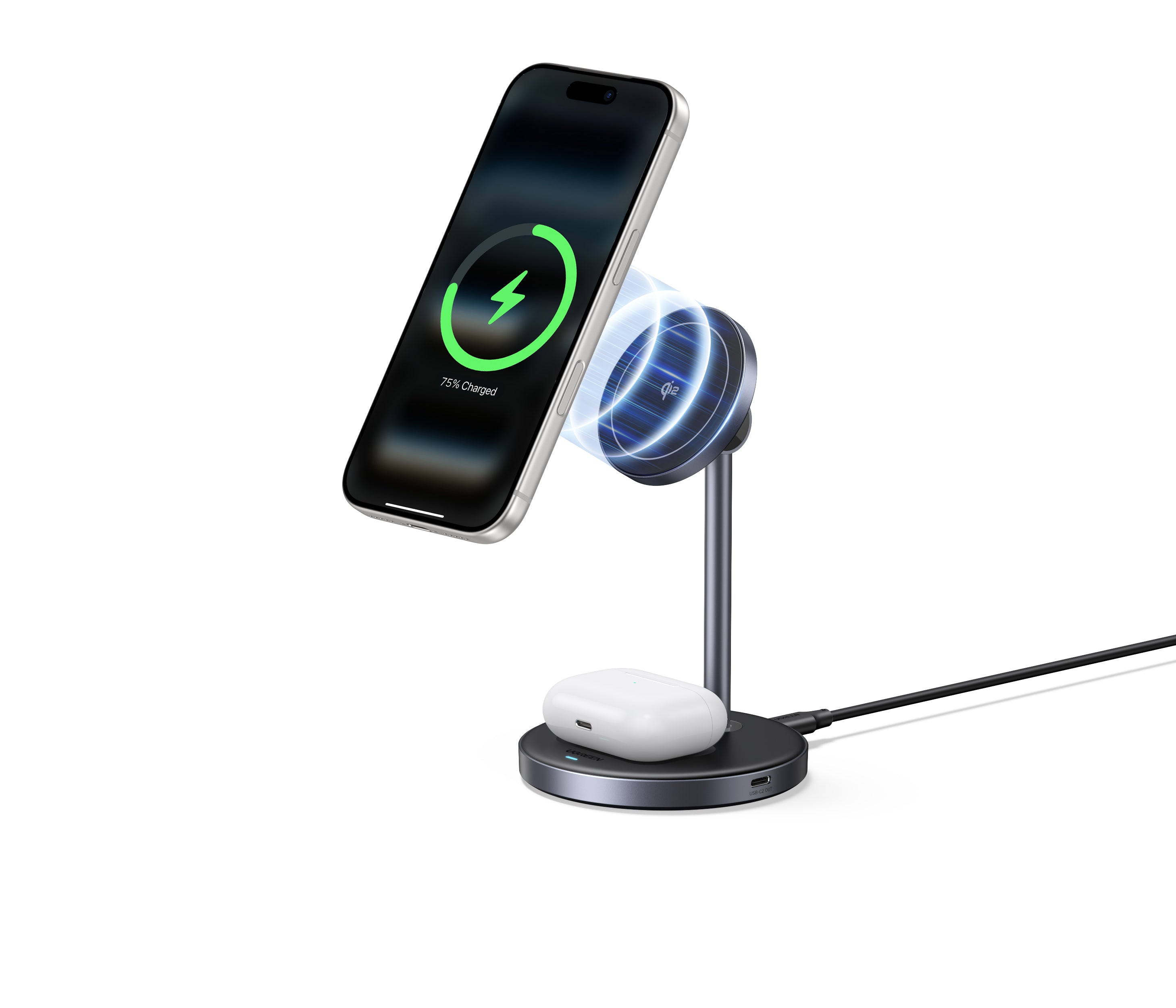 Chargeur sans fil Qi2 25W 2-en-1