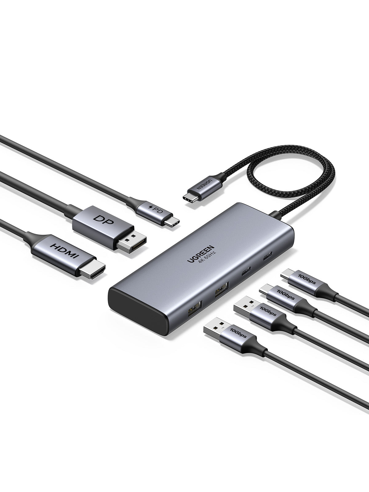 Station d'accueil USB C - 2 ports HDMI (4K à 60 Hz) / 2 ports USB-A 3.2+2 / 2 ports USB-C 3.2+PD (100 W)