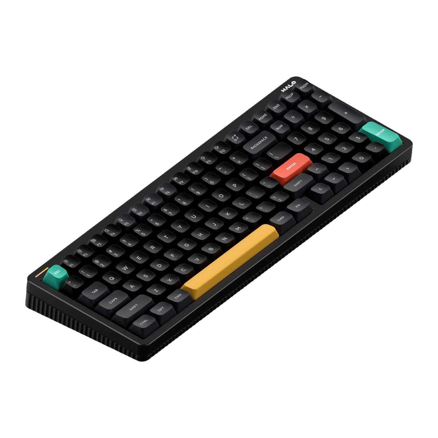 Halo75 V2 - Obsidian Black - Blush Switches