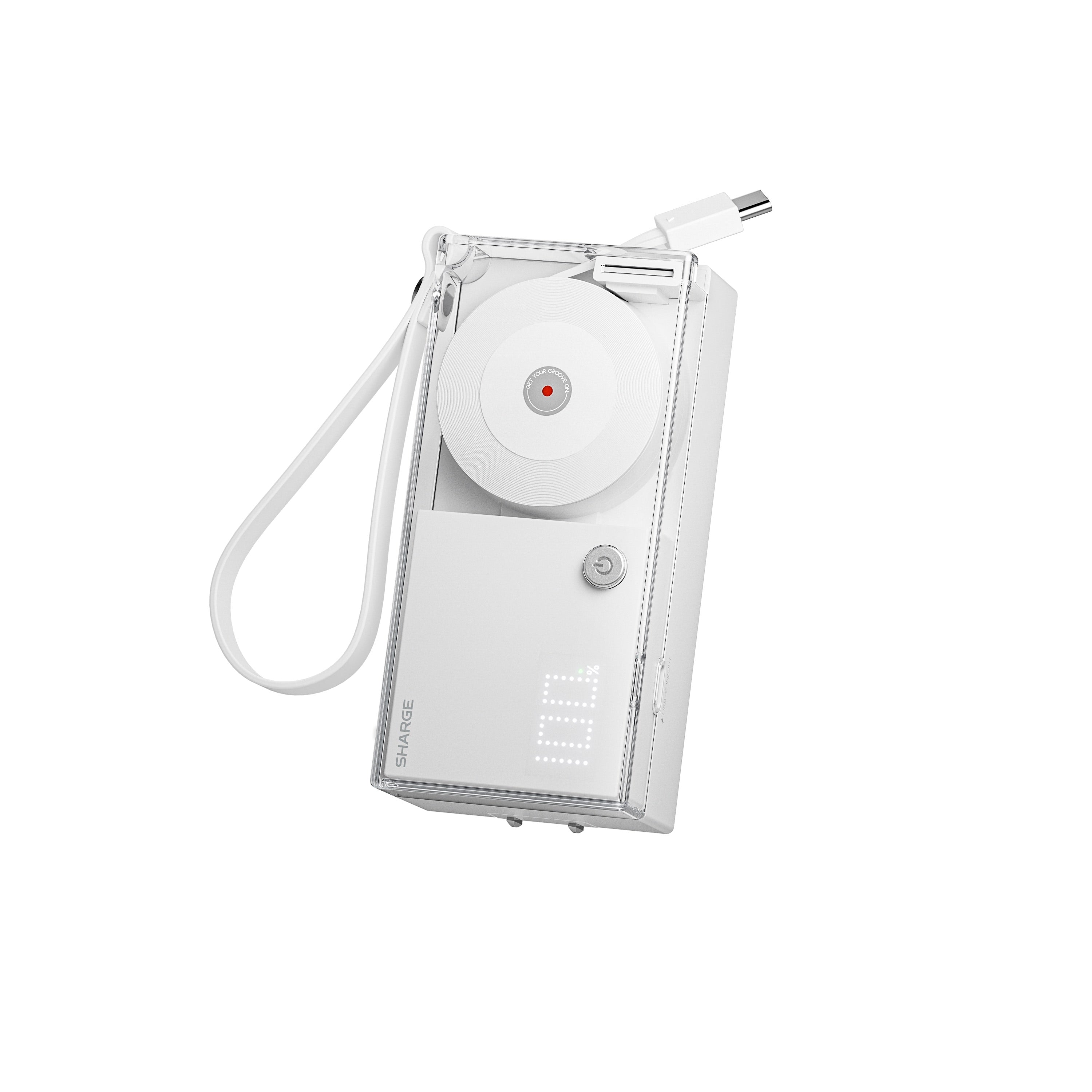 Batterie Externe 36W - 10000 mAh - Rétractable 3 en 1 - Blanc