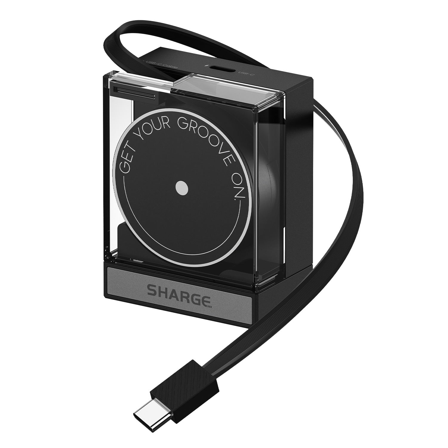 Chargeur à câble rétractable - 65 W - 1 port USB-C - Noir