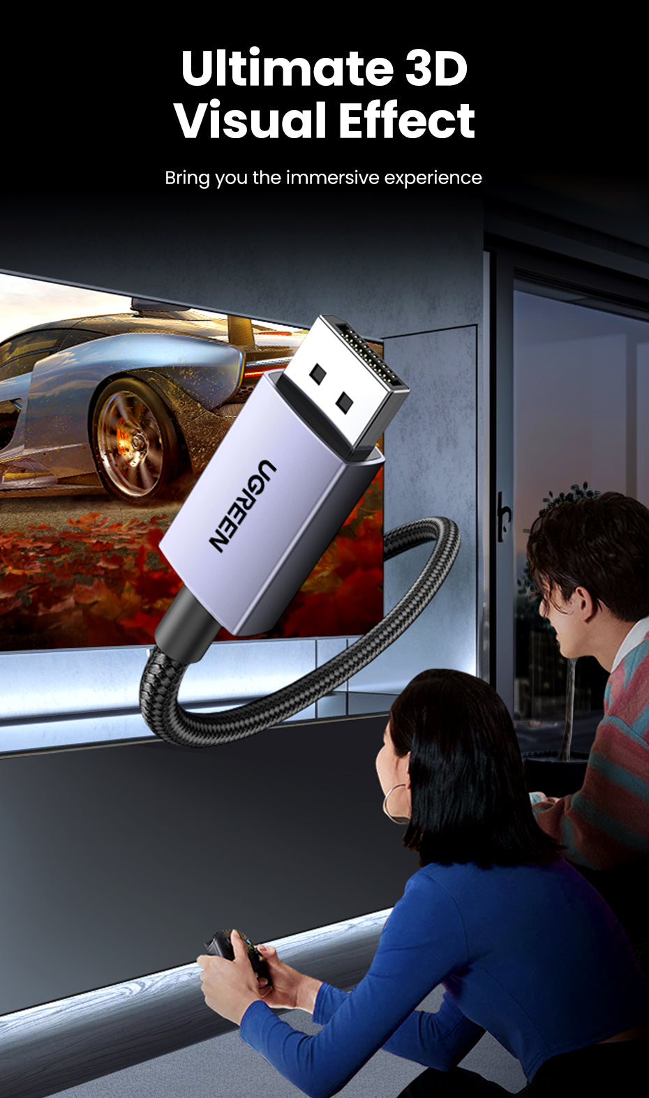 DP 2.1 Male To Male Cable 16K - 2M