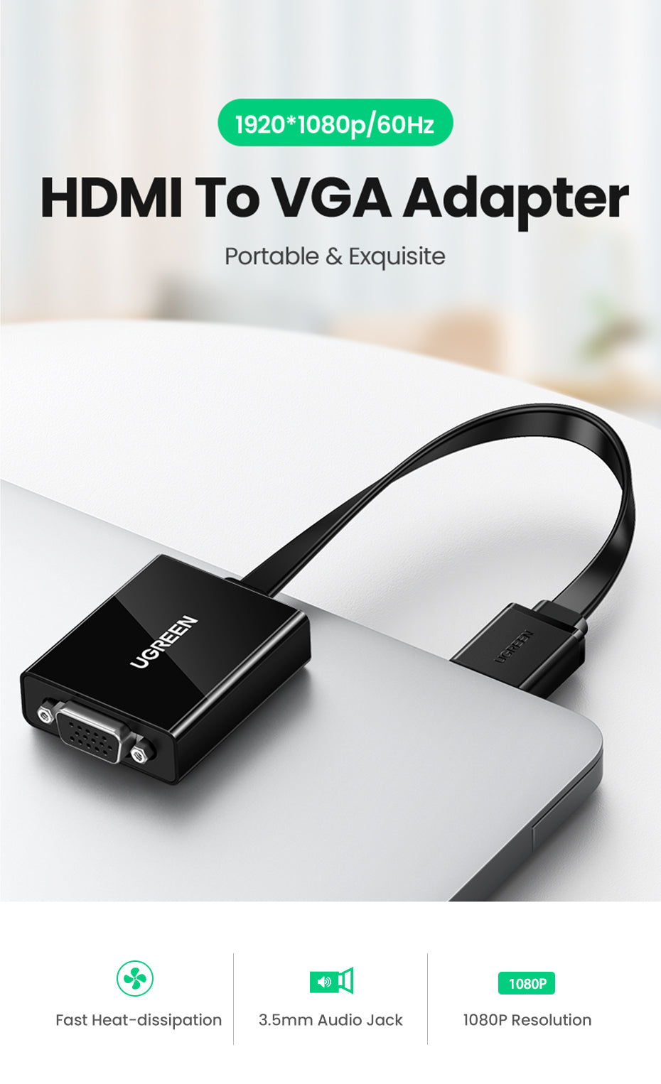 UGREEN HDMI to VGA Converter with Audio