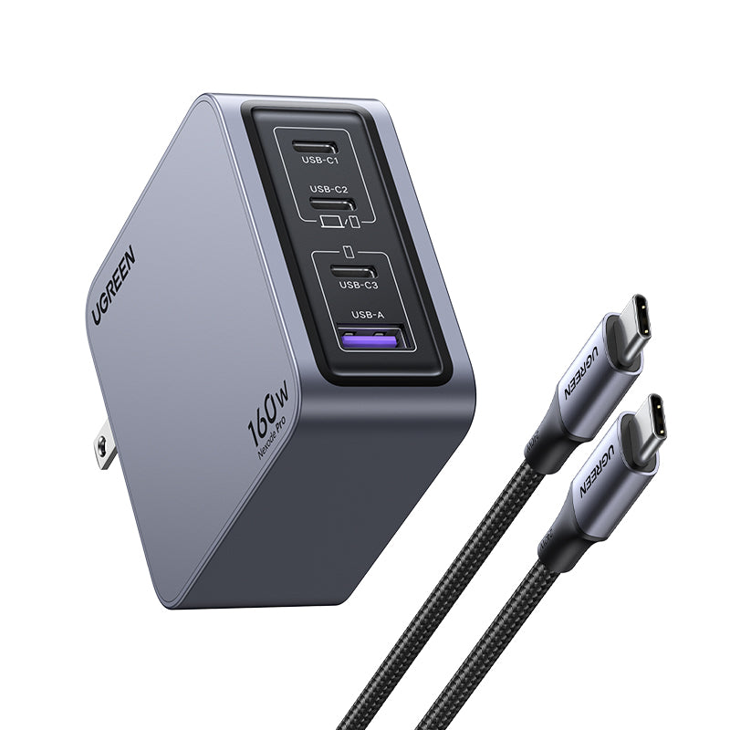 Chargeur rapide Nexode Pro USB-A + 3 * USB-C 160 W GaN Tech