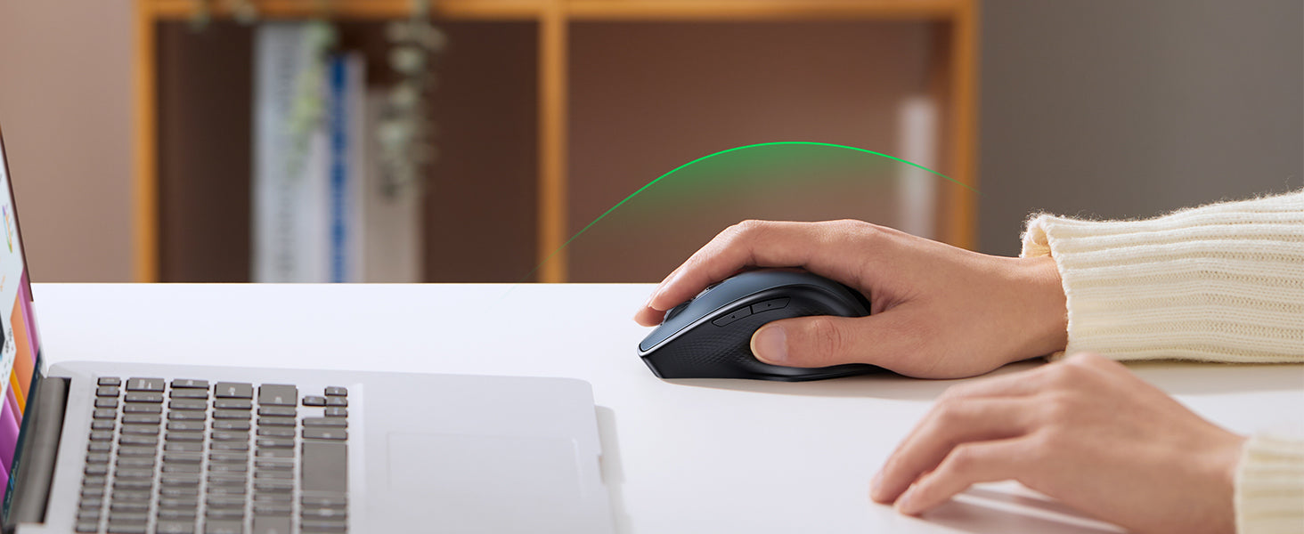 Ergonomic Contoured-Shape Design - Wireless Mouse (Blue)