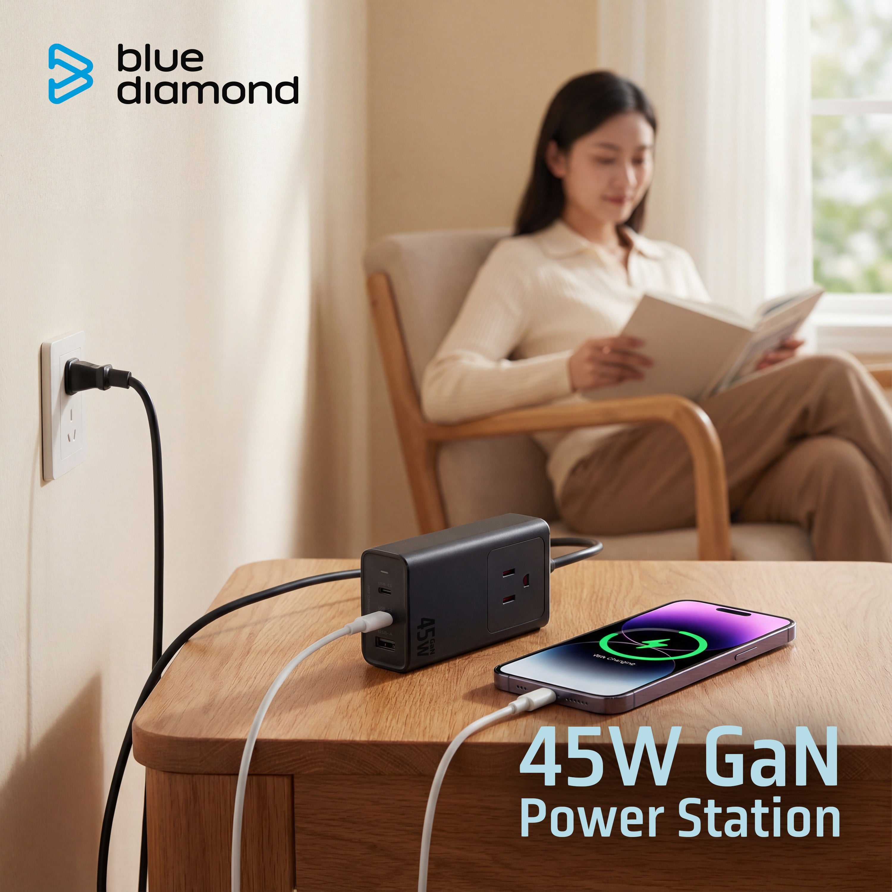 45W GaN Compact Power Station - 1.5m