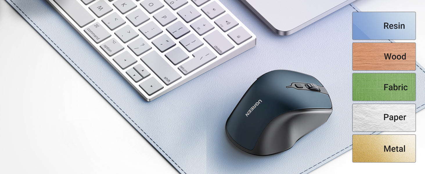 Ergonomic Contoured-Shape Design - Wireless Mouse (Blue)