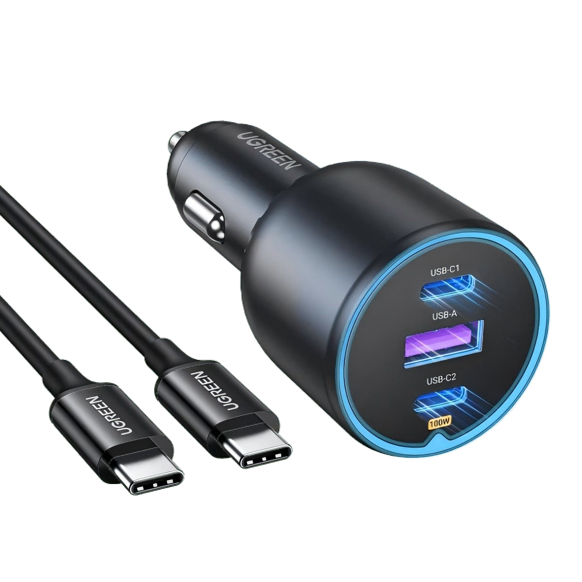 130W 2C1A Car Charger set with 1m USB-C cable