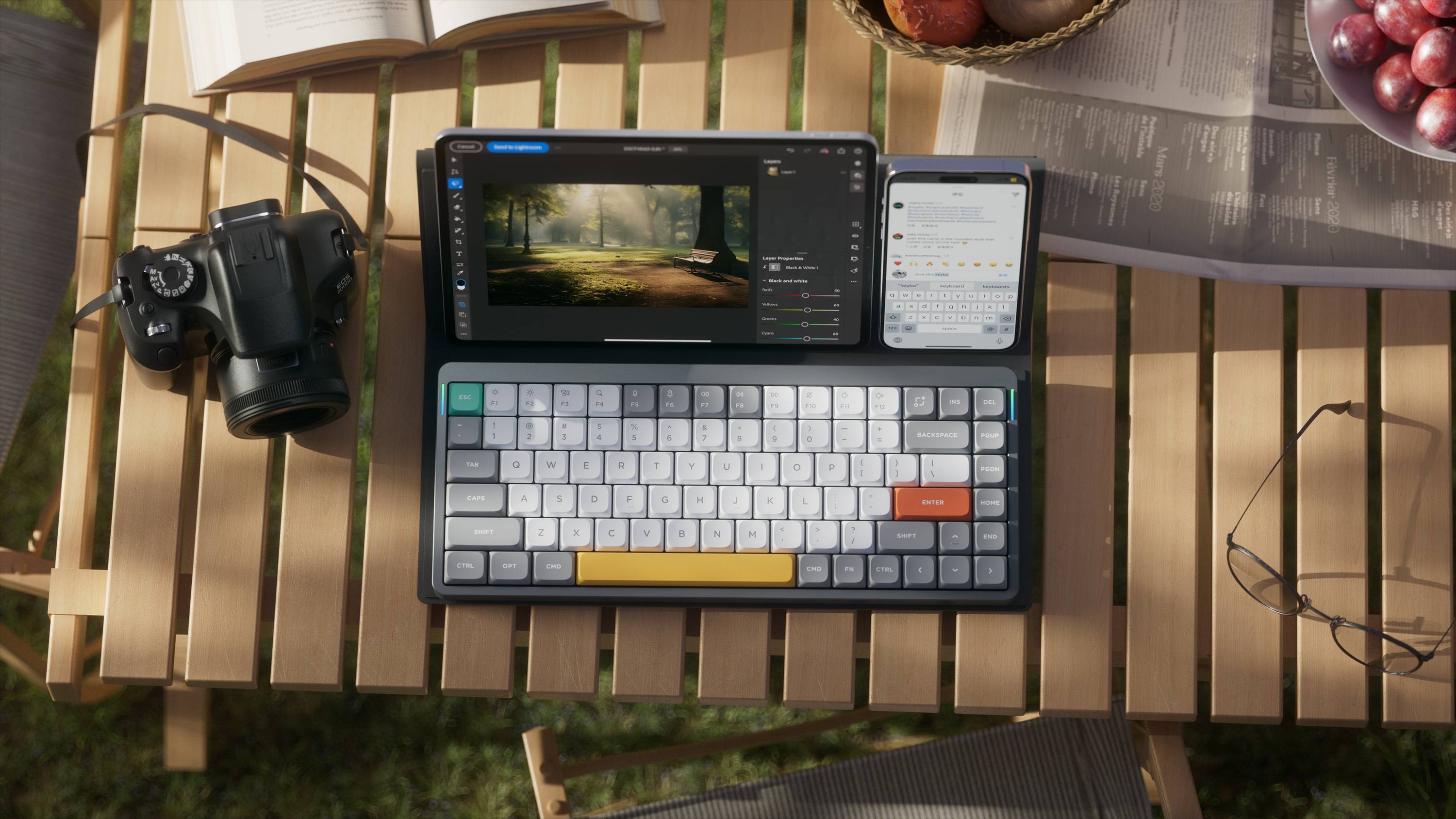 Air75 V2 - Lunar Grey - Moss Switches