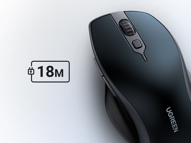 Ergonomic Contoured-Shape Design - Wireless Mouse (Blue)