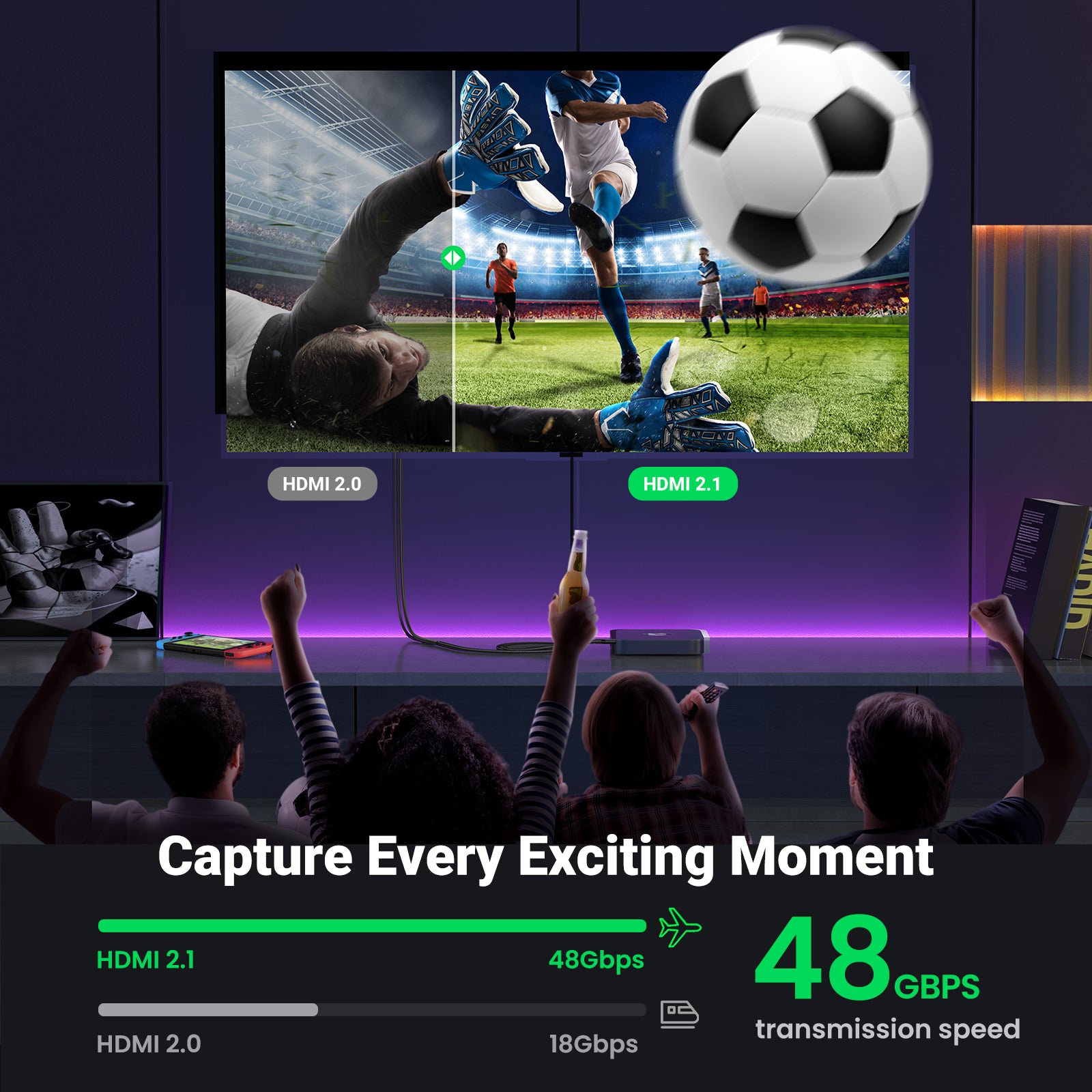 HDMI 8K Male To Female Extension Cable (1M length)