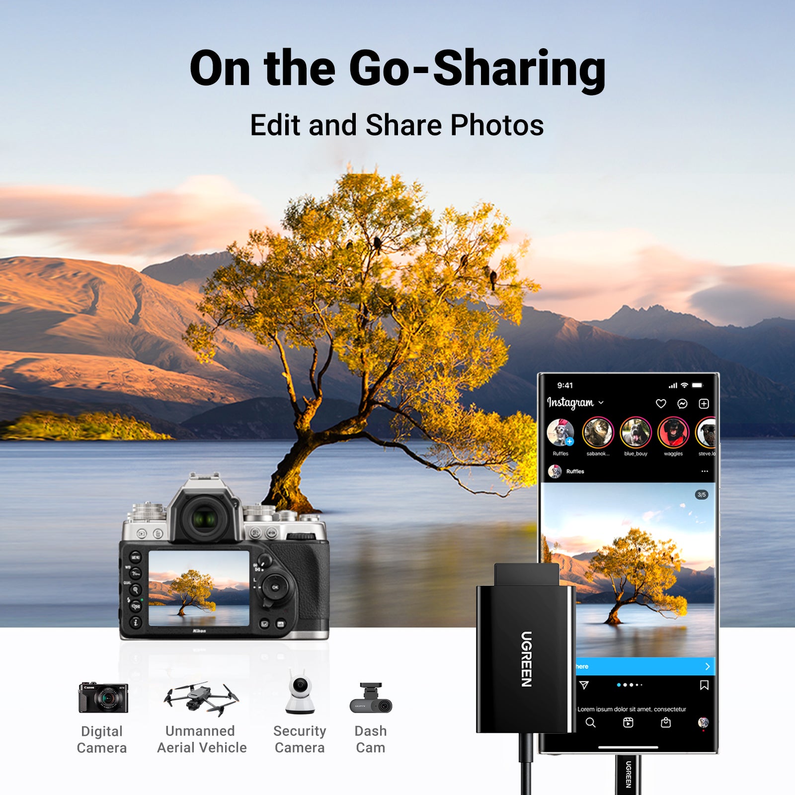 USB-C 3.1 Card Reader For TF/SD - Black