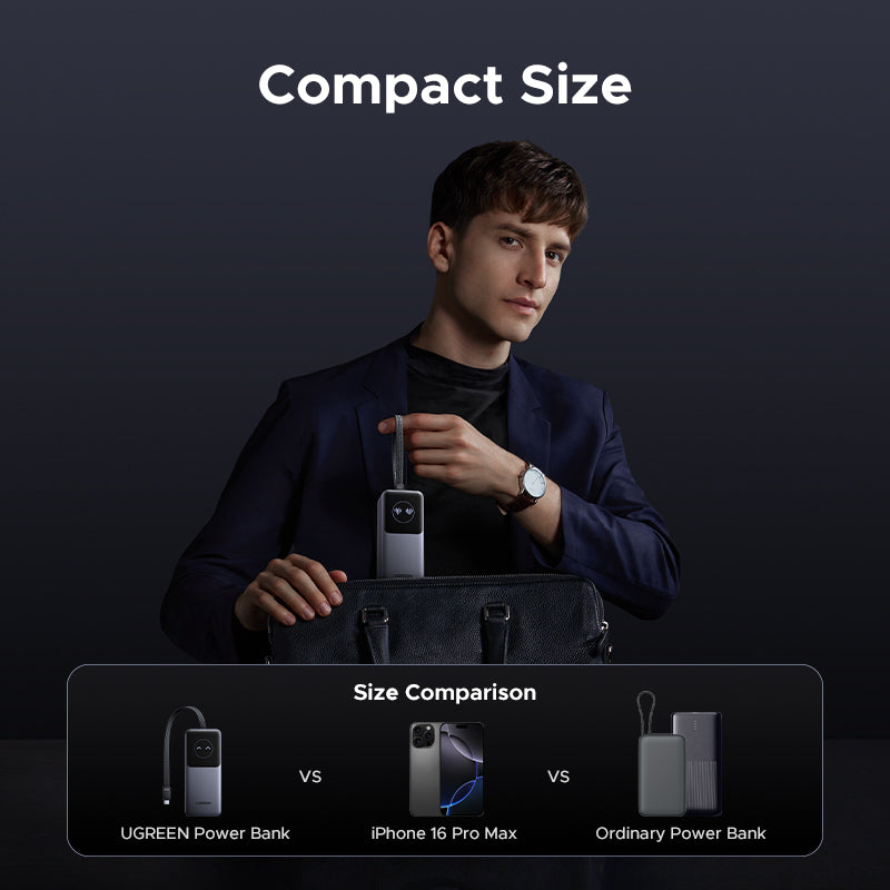 20000mAh 130W Power Bank with 100W Built-in Cable