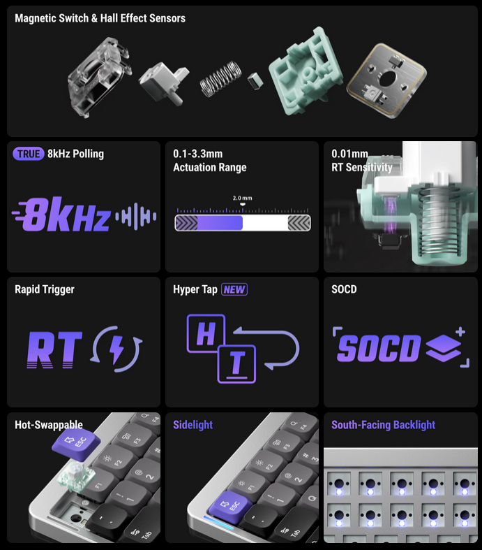 Air75 HE - Silver - Low Profile Magnetic Jade