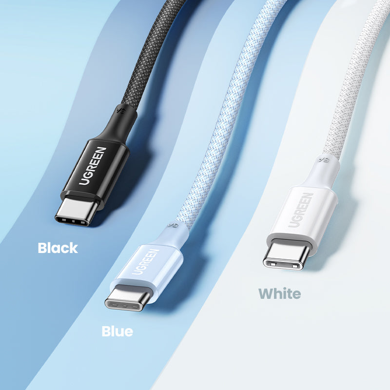 USB-C to USB-C 5A - 100W Braided Cable - 2M Blue