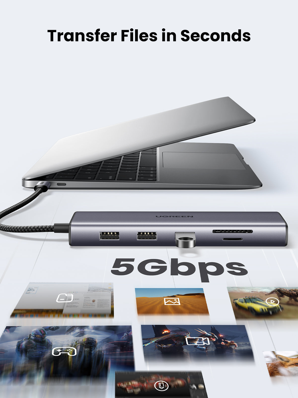 USB-C Dock - USBA, HDMI, VGA, RJ, SD/TF