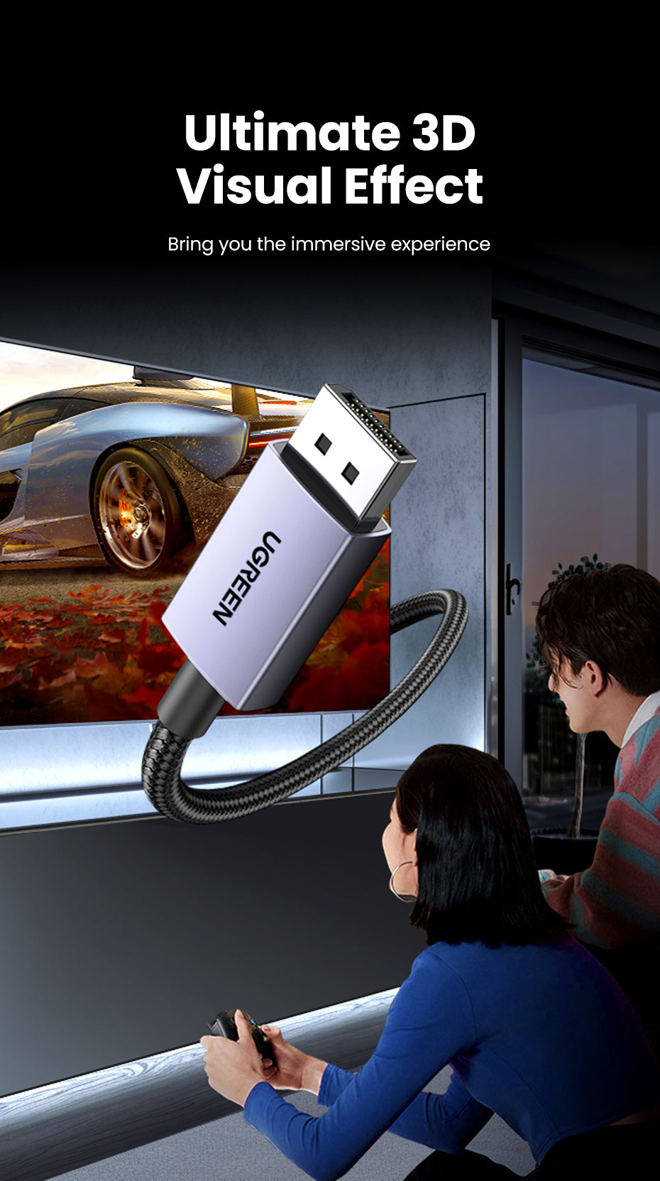 DP 2.1 Male To Male Cable (2M)