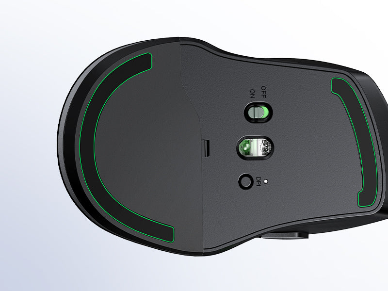 Ergonomic Contoured-Shape Design - Wireless Mouse (Blue)