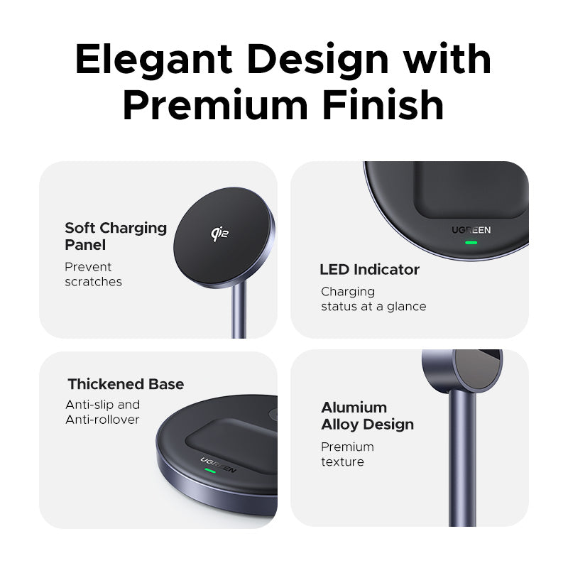 Chargeur sans fil Qi2 25W 2-en-1