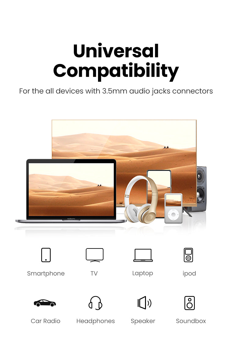 3.5mm Male To Male Round Cable - 2M