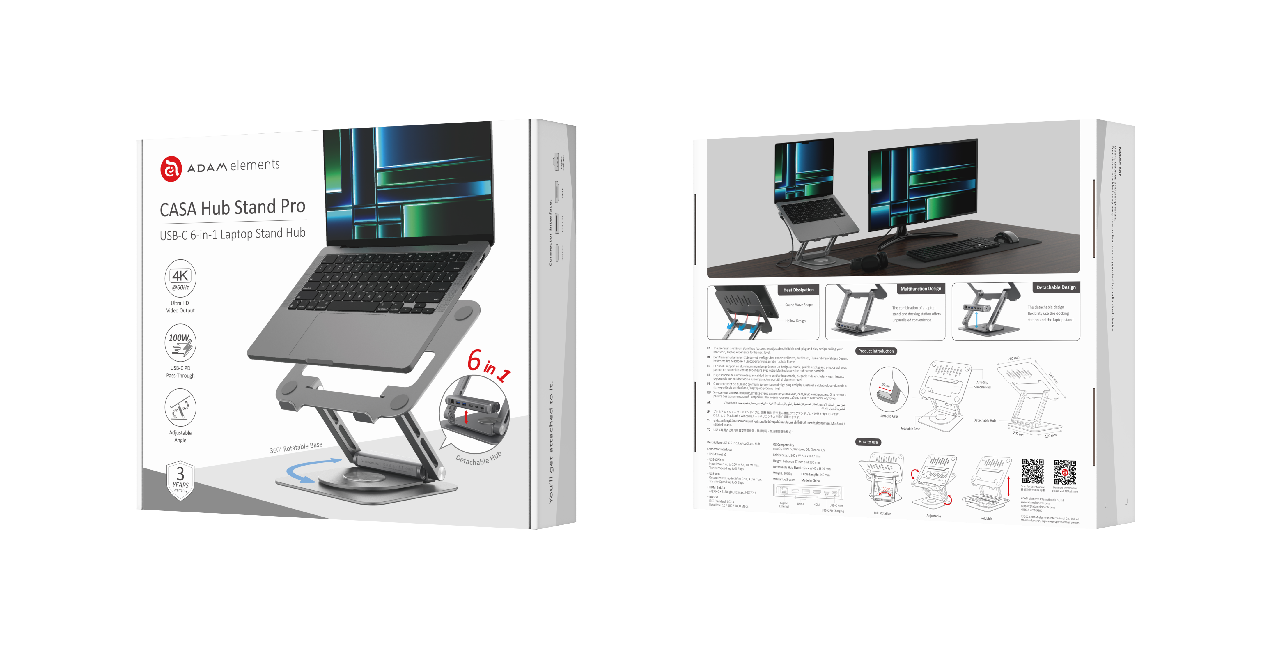 Hub Stand Pro - Hub USB-C 6 ports avec support