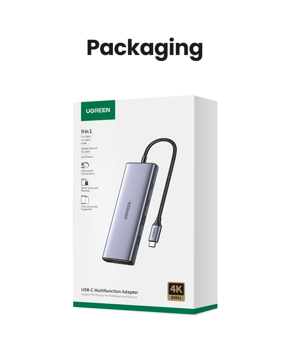 USB-C Hub - 9-in-1 Multifunction Adapter