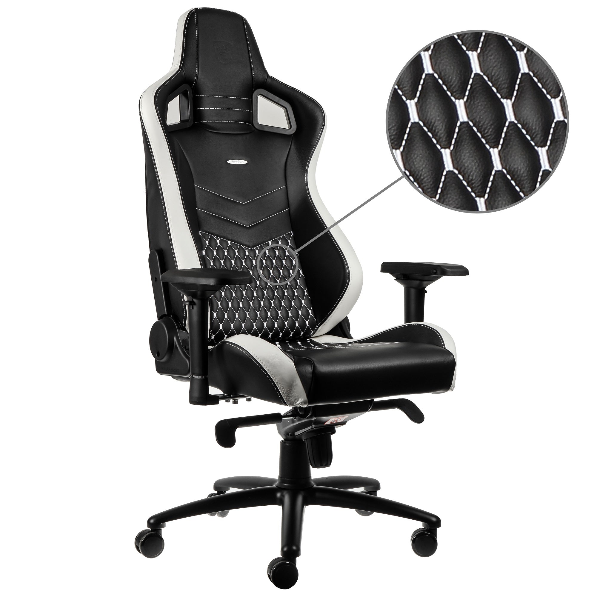EPIC Gaming Chair - black/red/white - Real Leather