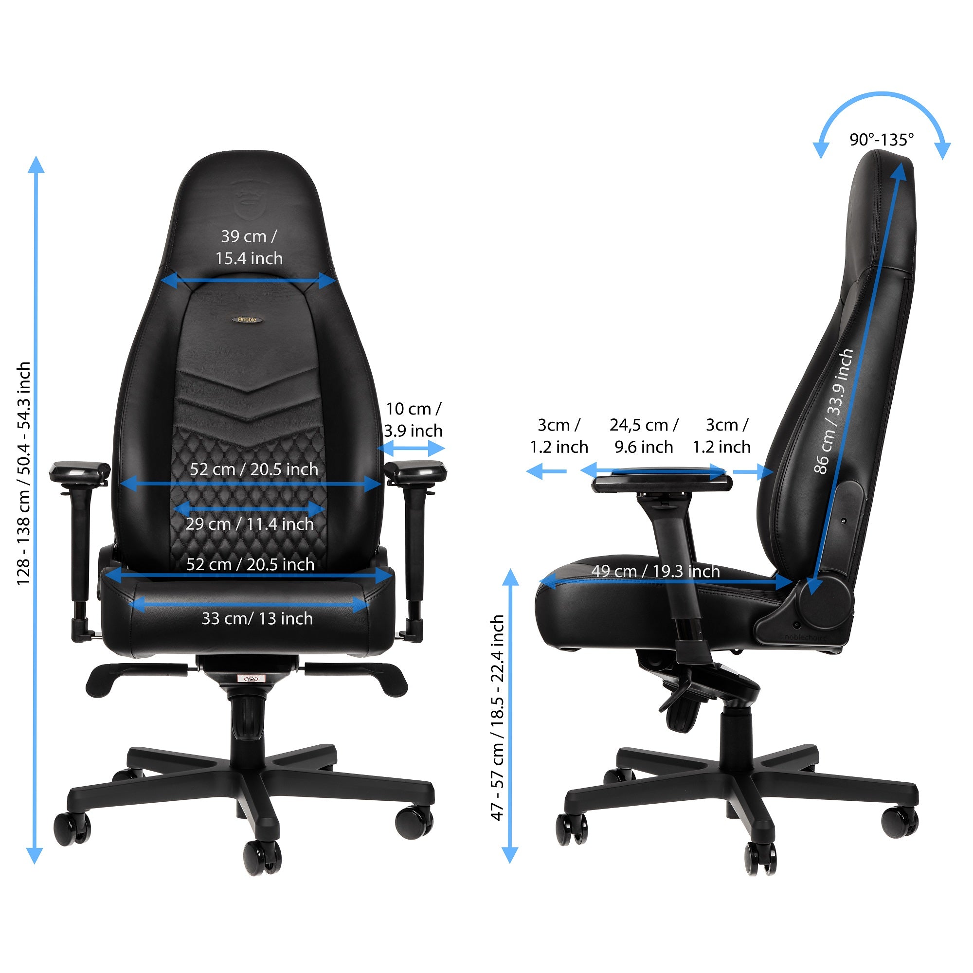 ICON Gaming Chair - black - Real Leather