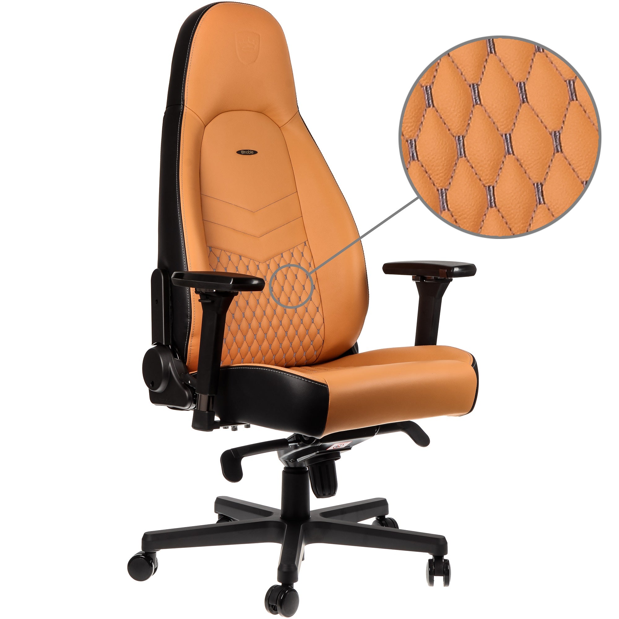 ICON Gaming Chair - cognac/black - Real Leather