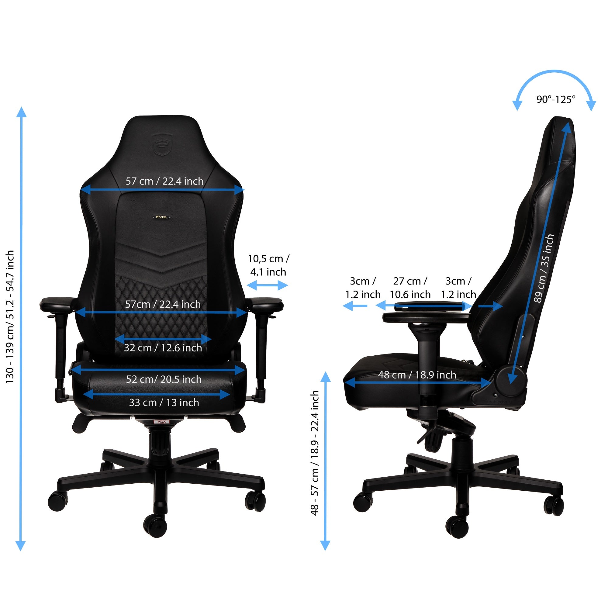 HERO Gaming Chair - black - Real Leather