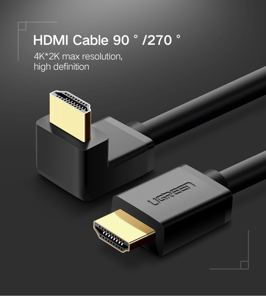 HDMI Male To Male Right Angle 90 Degree Cable 2M