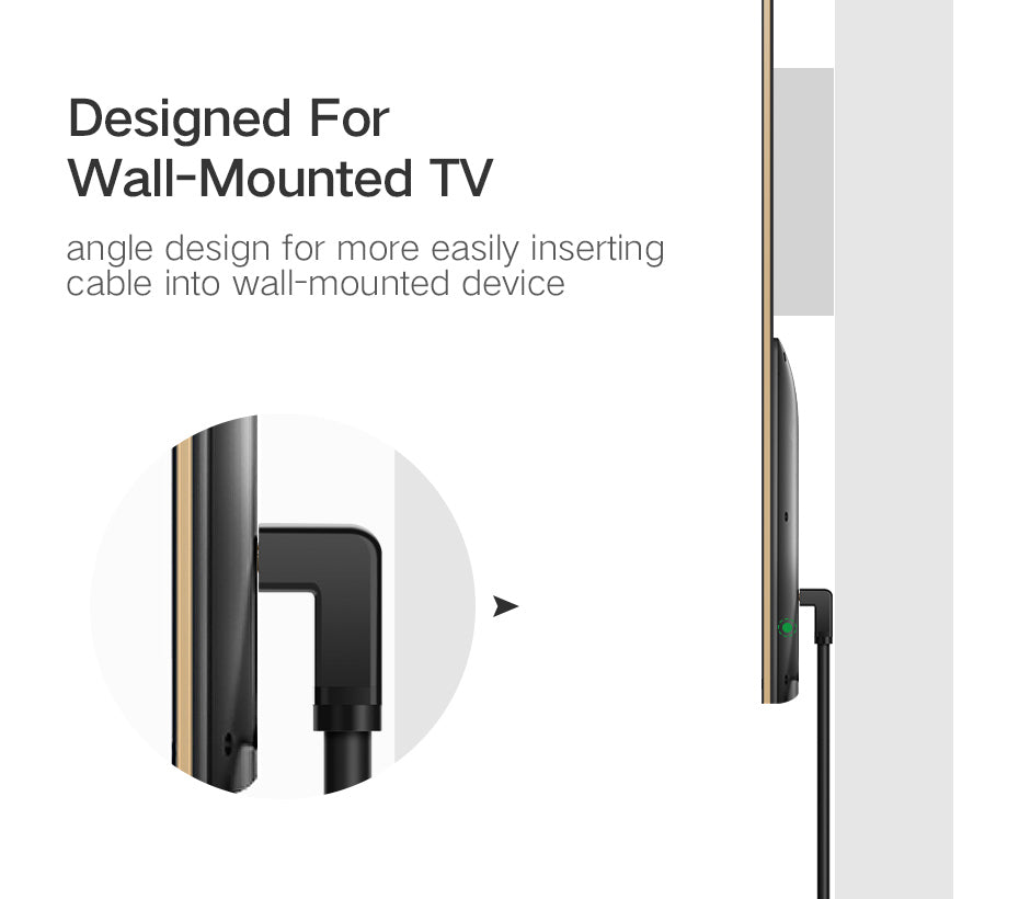 HDMI Male To Male Right Angle 90 Degree Cable 2M