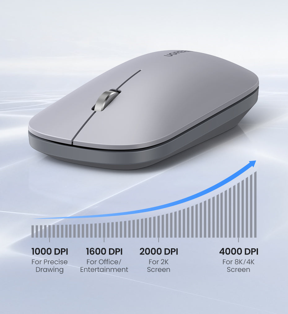 Portable Wireless Mouse - Light Gray
