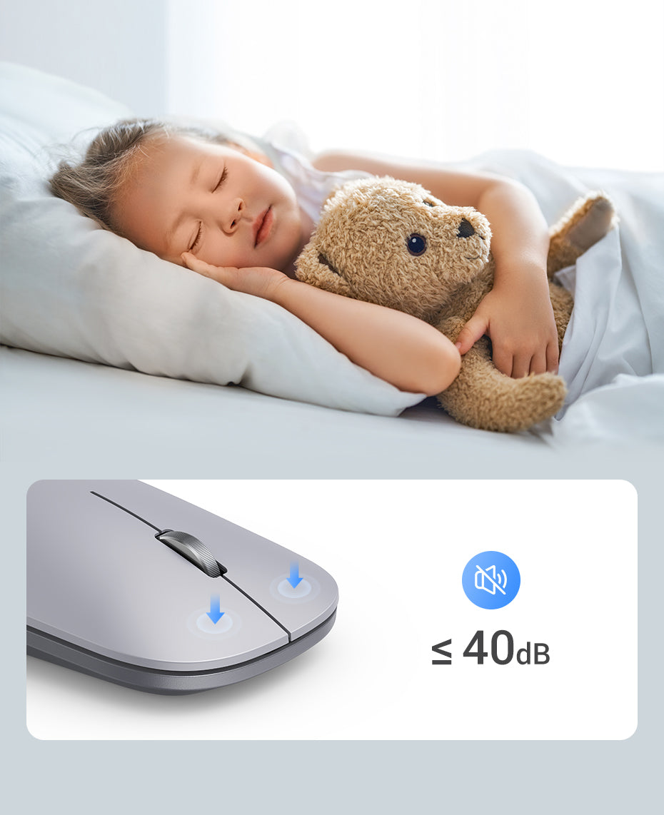 Portable Wireless Mouse - Light Gray