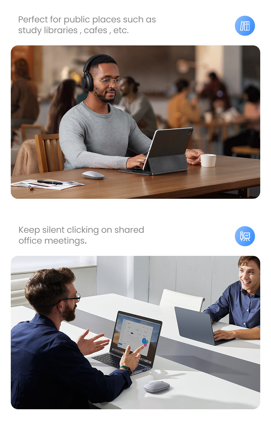 Portable Wireless Mouse - Light Gray