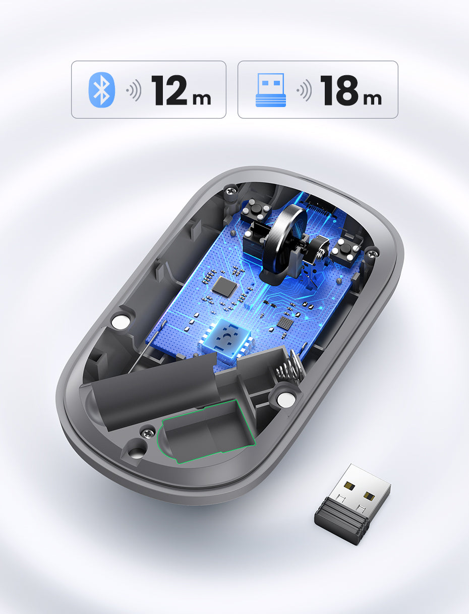 Portable Wireless Mouse - Light Gray