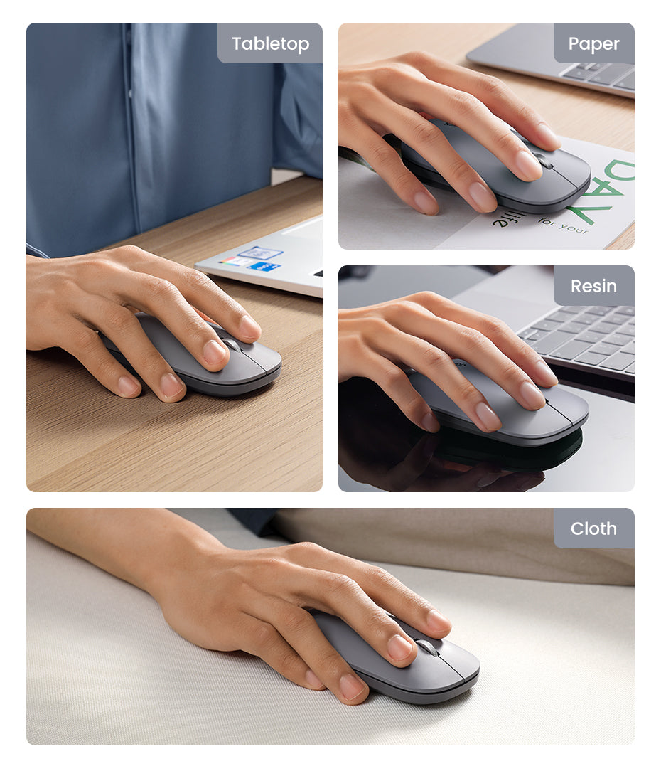 Portable Wireless Mouse - Light Gray