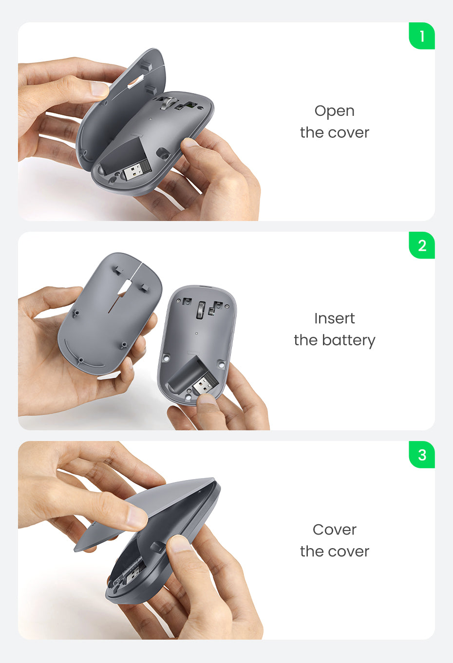 Portable Wireless Mouse - Light Gray