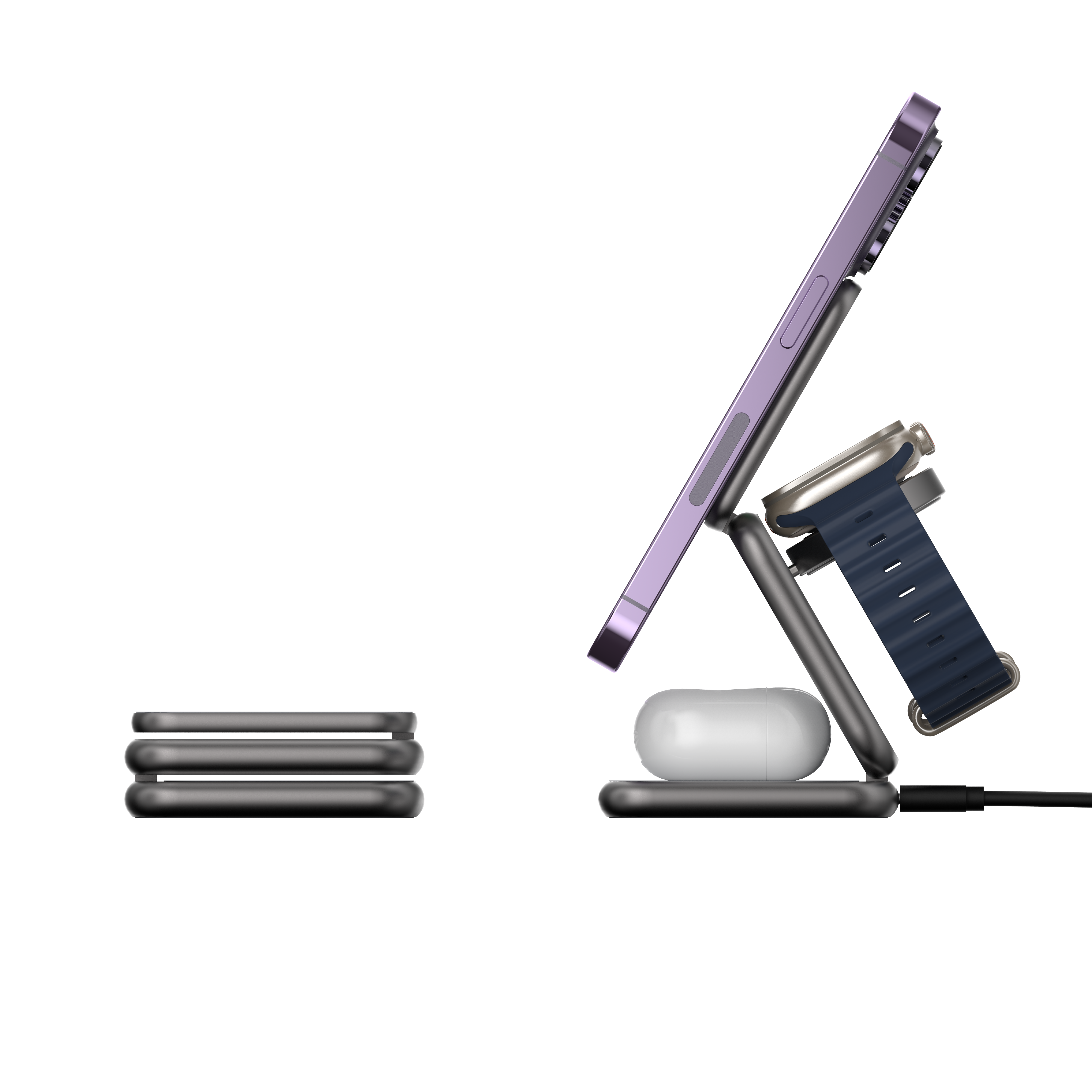 Mag 3 - Station de charge de voyage pliable magnétique 3 en 1