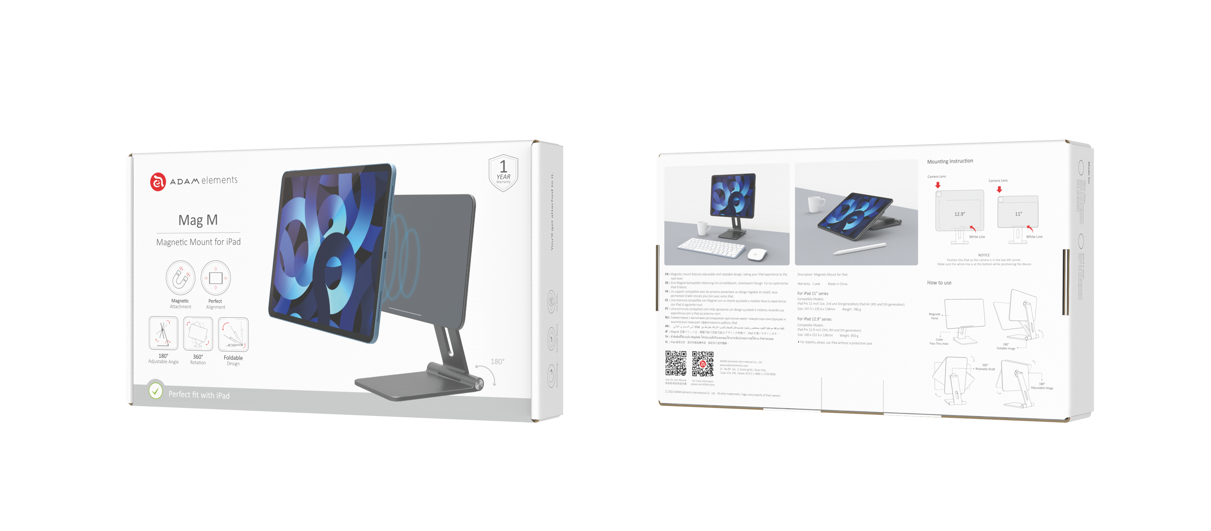 Mag M 12,9'' - Support magnétique pour iPad