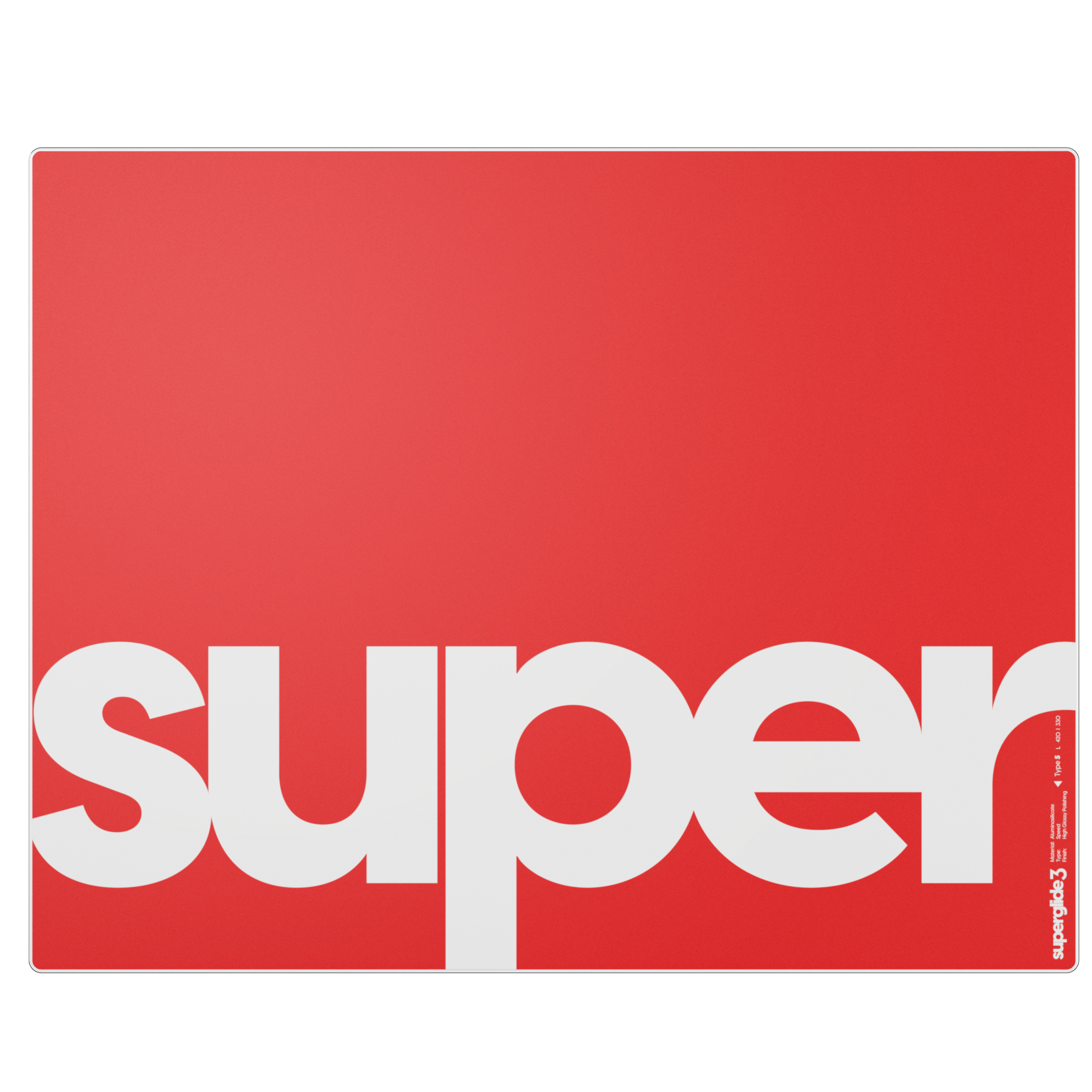 Superglide3 Glass Mousepad - Large - Red
