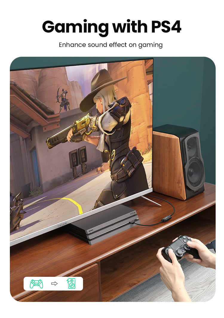 USB-A To 3.5mm External Stereo Sound Adapter