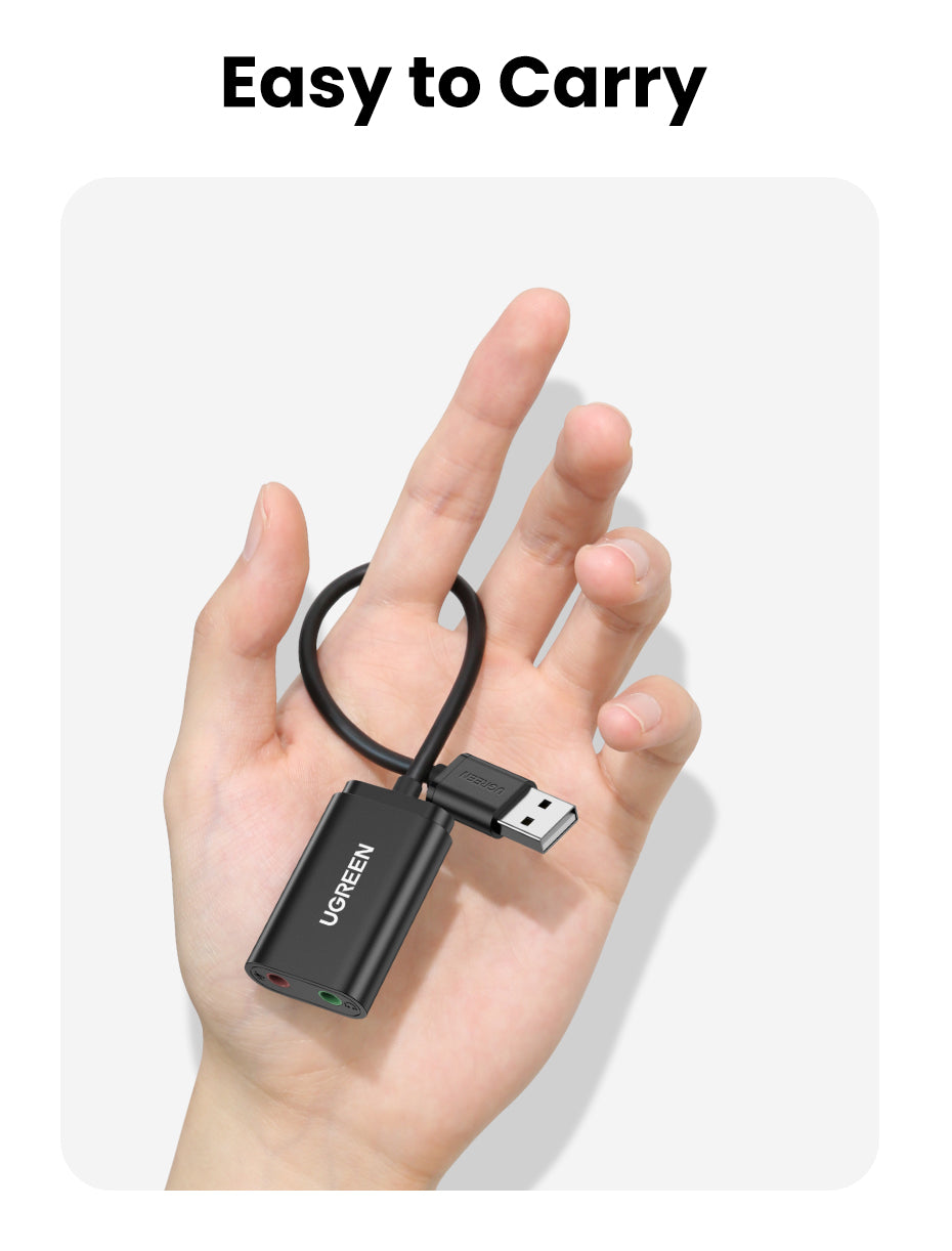 USB-A To 3.5mm External Stereo Sound Adapter