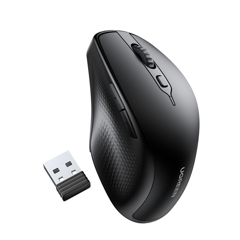 Ergonomic Contoured-Shape Design - Wireless Mouse (Black)